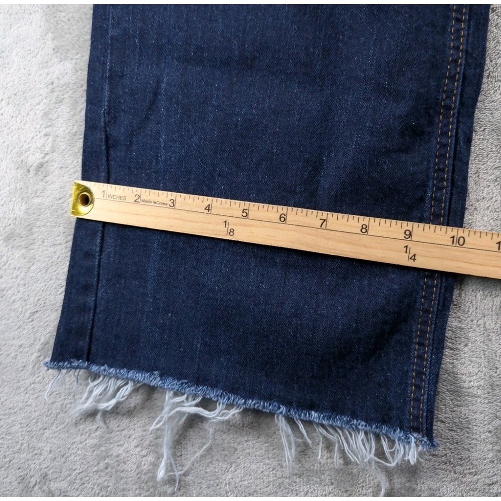 Oat New York Women's Sz 8/29 Wide Leg High Rise Blue Raw Hem Cotton Blend EUC - Picture 3 of 8